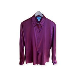 Vintage Pendleton Woman’s Satin Button Down Shirt Size 14